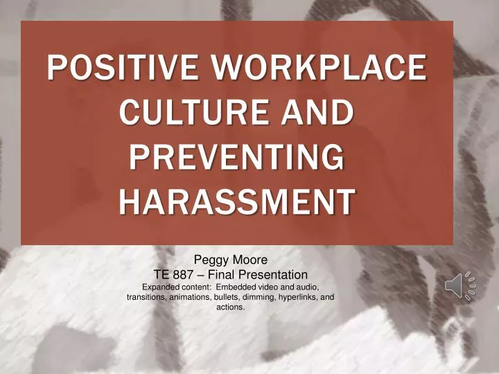 positive workplace culture and preventing harassment