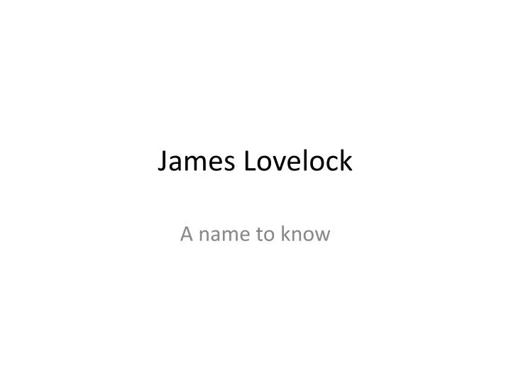 james lovelock