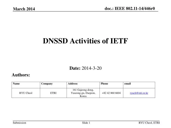 dnssd activities of ietf