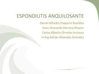 espondilitis anquilosante
