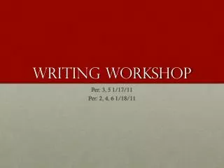 writing workshop