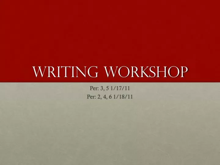 writing workshop