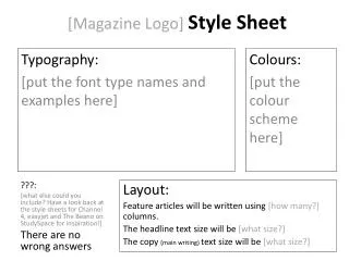 [Magazine Logo] Style Sheet