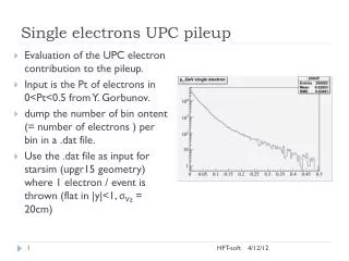 Single electrons UPC pileup