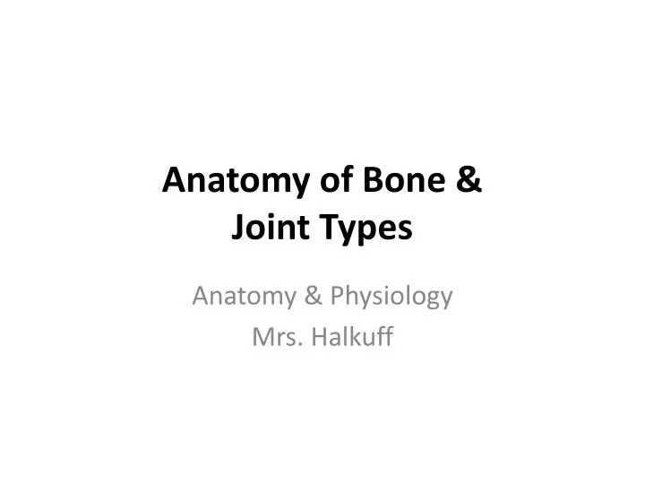 anatomy of bone joint types