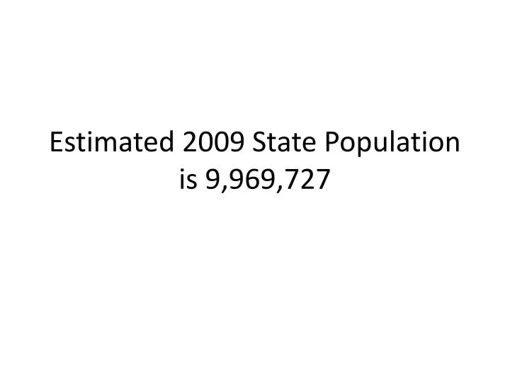 estimated 2009 state population is 9 969 727