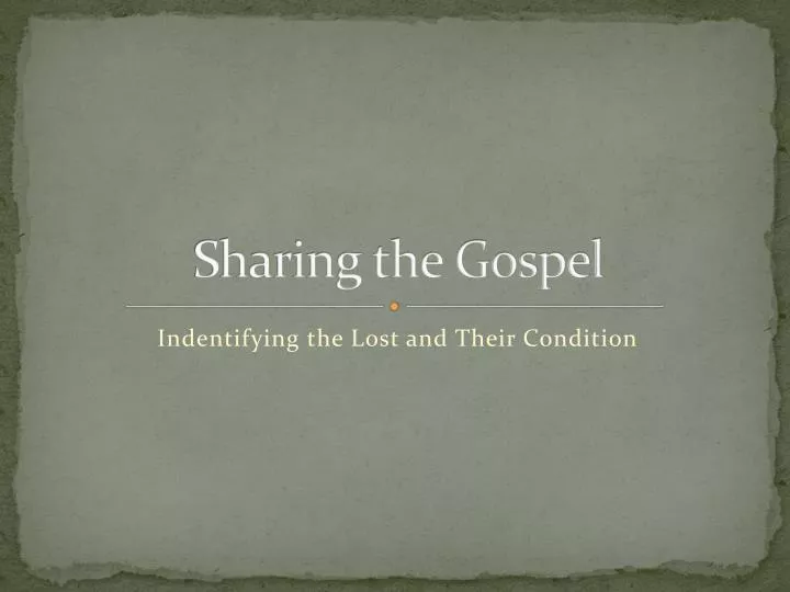 sharing the gospel