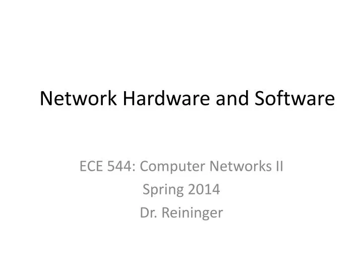 network hardware and software