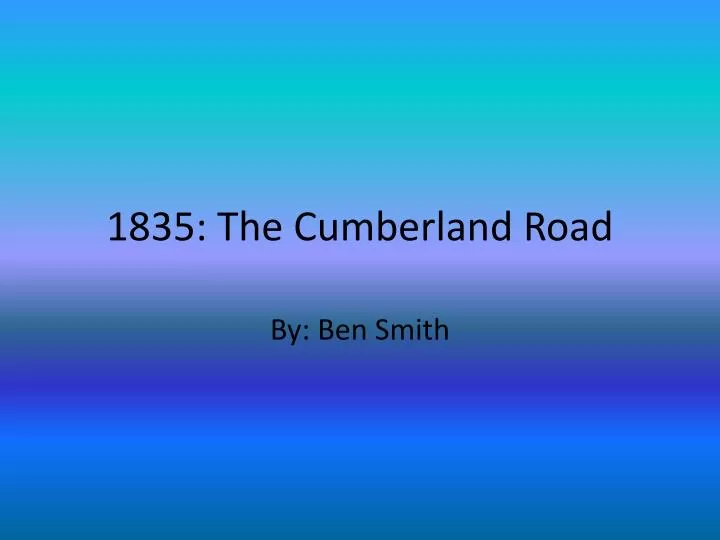 1835 the cumberland road