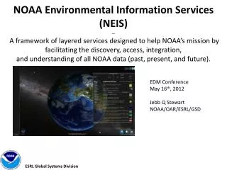 EDM Conference May 16 th , 2012 Jebb Q Stewart NOAA/OAR/ESRL/GSD