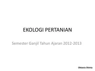 ekologi pertanian
