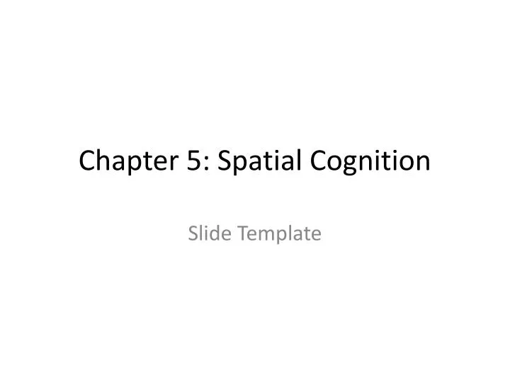 chapter 5 spatial cognition