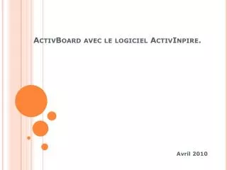 activboard avec le logiciel activinpire