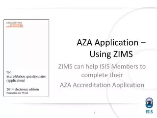 AZA Application – Using ZIMS