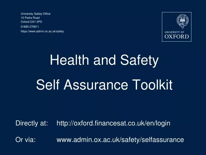 health and safety self assurance toolkit