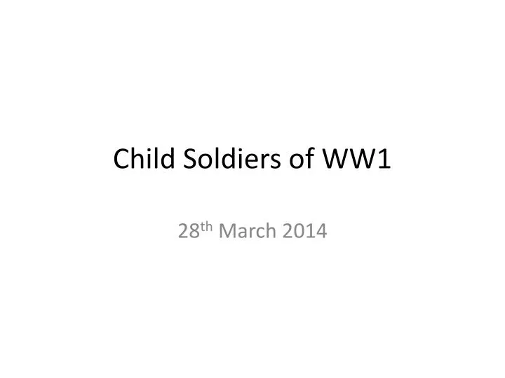 child soldiers of ww1