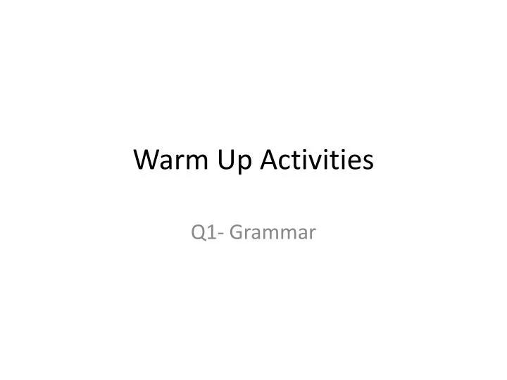 warm up activities