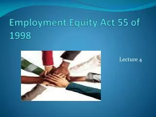 Employment Equity Act 55 of 1998