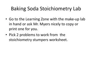 Baking Soda Stoichiometry Lab