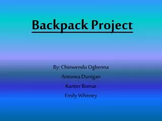 Backpack Project
