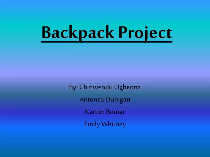 backpack project