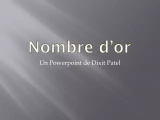nombre d or