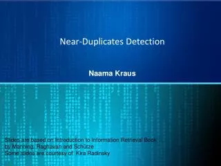Near-Duplicates Detection