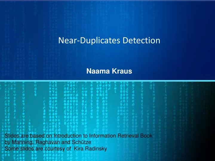 near duplicates detection
