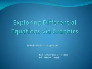 Exploring Differential Equations via Graphics