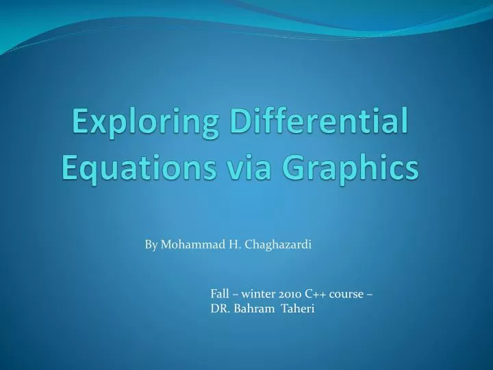 exploring differential equations via graphics