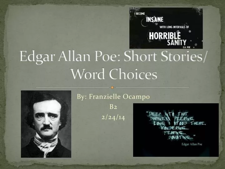 edgar allan poe short stories word choices