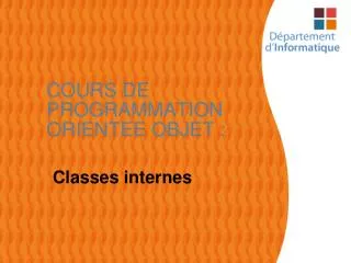 cours de programmation orientee objet