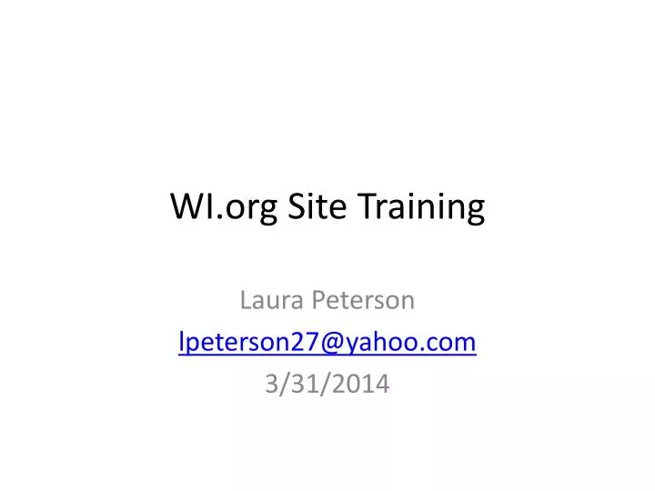 wi org site training