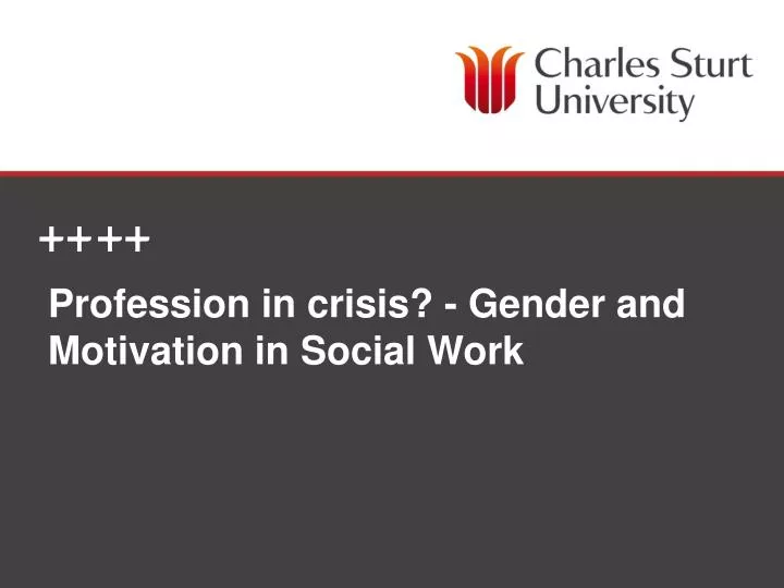 profession in crisis gender and motivation in social work