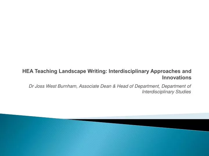 hea teaching landscape writing interdisciplinary approaches and innovations