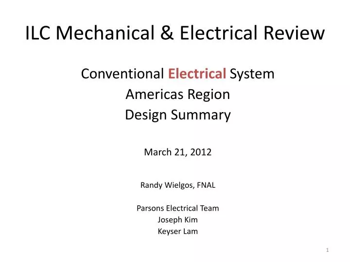 ilc mechanical electrical review