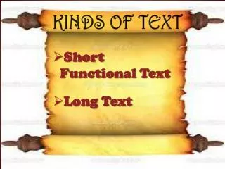 KIND OF TEXT