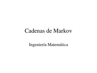 cadenas de markov