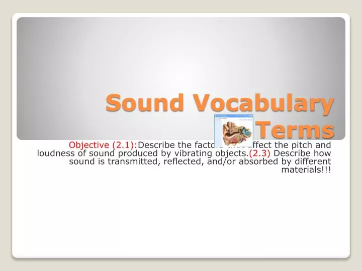 sound vocabulary terms