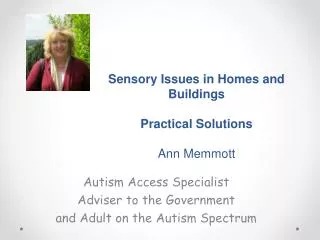 Sensory Issues in Homes and Buildings Practical Solutions Ann Memmott
