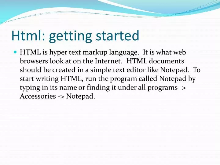 html getting started