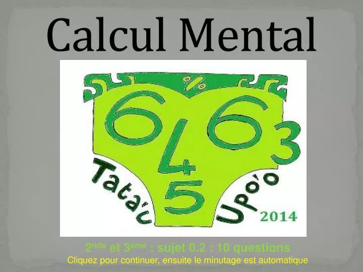 calcul mental