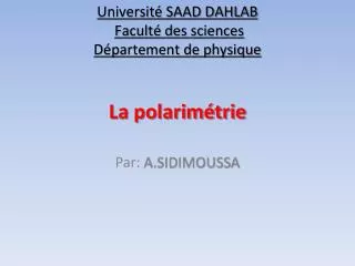 la polarim trie