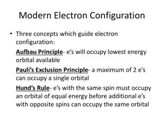 Modern Electron Configuration