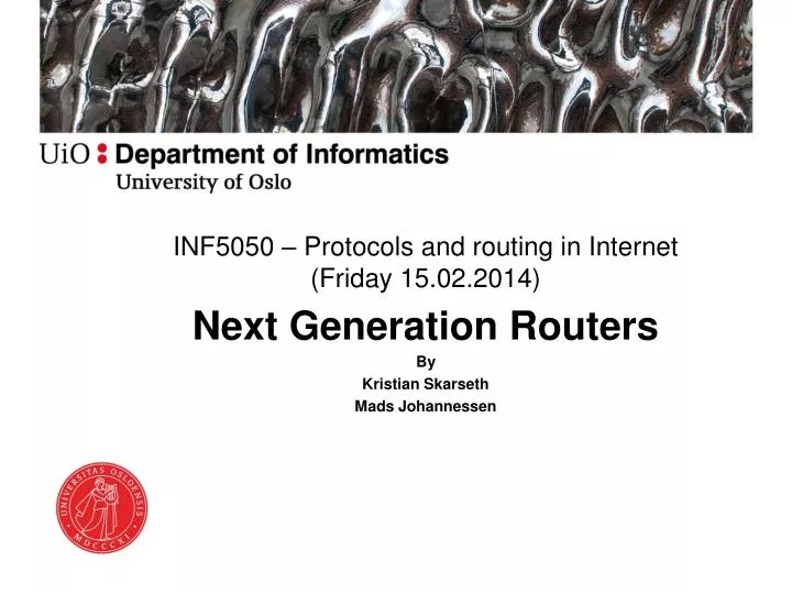 inf5050 protocols and routing in internet friday 15 02 2014
