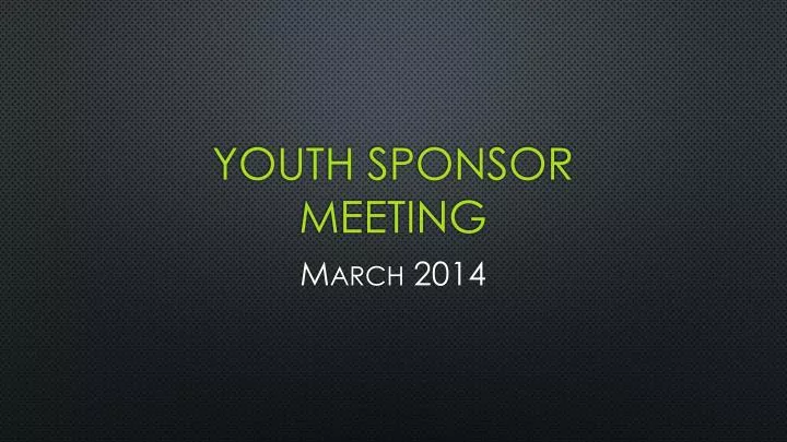 youth sponsor meeting