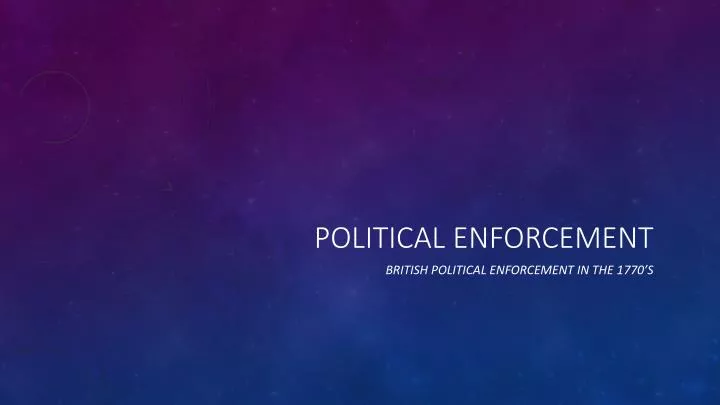 political enforcement