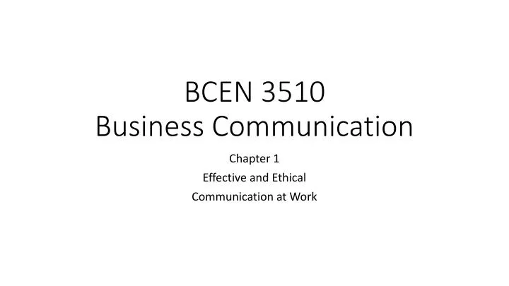 bcen 3510 business communication