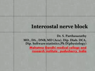 Intercostal nerve block