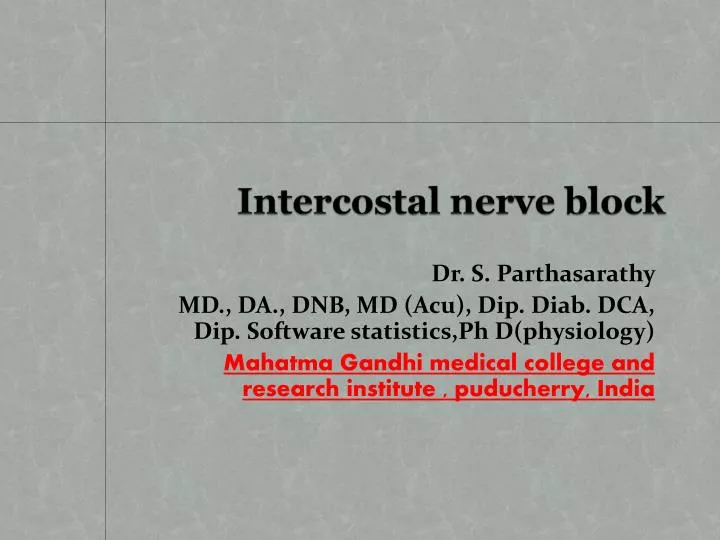 intercostal nerve block